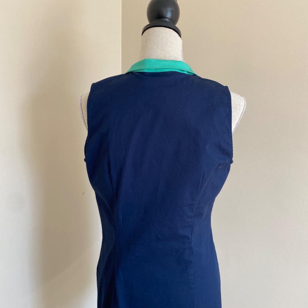 Sail to Sable STS Sleeveless  Navy Blue Green Tunic Dress Size M - Picture 6 of 10